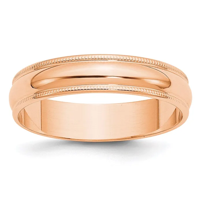 Rings Goldia Solid 18K Yellow Gold Rose Gold 5mm Light Weight Milgrain Half Round MensWomens Wedding Band Ring Size 7 Rings Goldia Solid 18K Yellow Gold Rose Gold 5mm Light Weight Milgrain Half Round MensWomens Wedding Band Ring Size 7