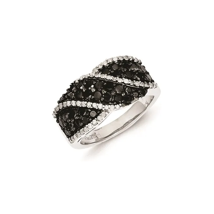 Rings Goldia Sterling Silver Black u0026 White Diamond Ring