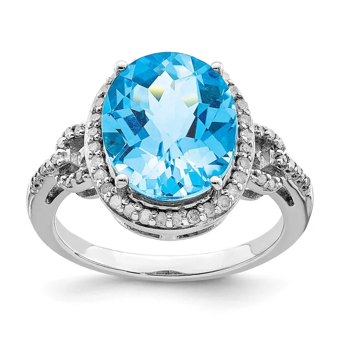 Rings Goldia Sterling Silver Rhodium Diamond u0026 CheckerCut Sky Blue Topaz Ring Rings Goldia Sterling Silver Rhodium Diamond u0026 CheckerCut Sky Blue Topaz Ring
