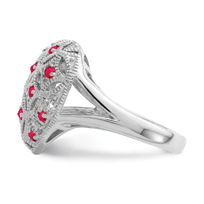 Rings Goldia Sterling Silver Rhodiumplated Ruby Heart Ring
