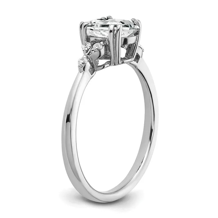 Rings Goldia Sterling Silver White Topaz and Diamond Ring