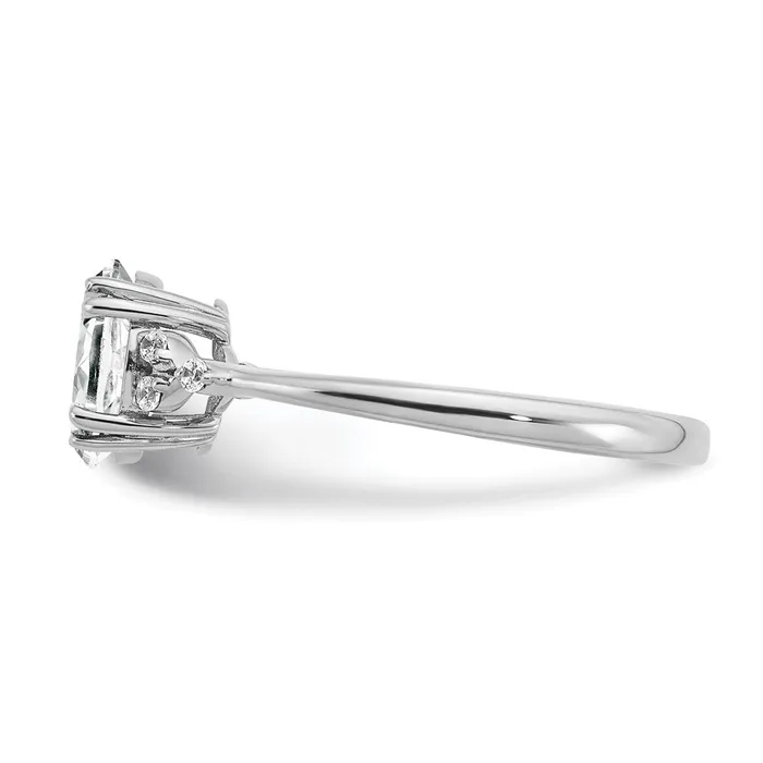 Rings Goldia Sterling Silver White Topaz and Diamond Ring