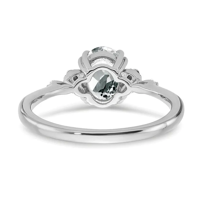 Rings Goldia Sterling Silver White Topaz and Diamond Ring