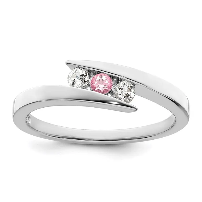 Rings Goldia Survivor Collection Sterling Silver Rhodiumplated White and Pink Swarovski Topaz Circle of Strength Ring Rings Goldia Survivor Collection Sterling Silver Rhodiumplated White and Pink Swarovski Topaz Circle of Strength Ring