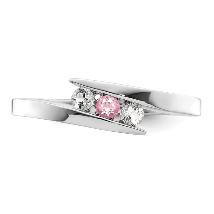 Rings Goldia Survivor Collection Sterling Silver Rhodiumplated White and Pink Swarovski Topaz Circle of Strength Ring