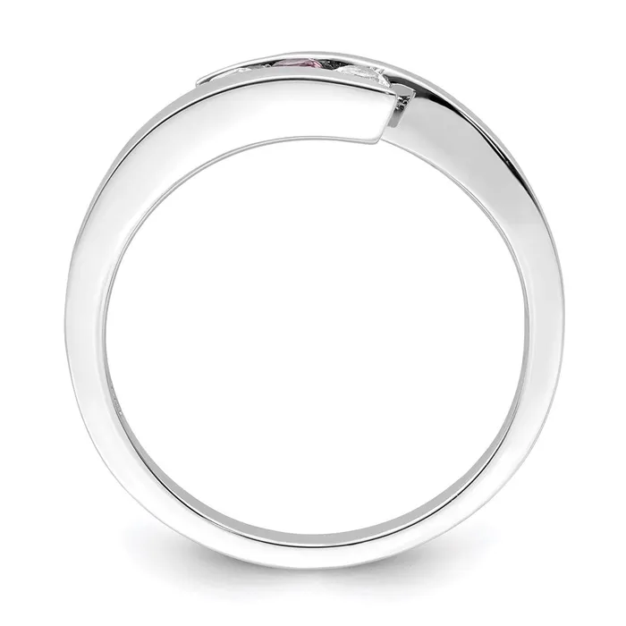Rings Goldia Survivor Collection Sterling Silver Rhodiumplated White and Pink Swarovski Topaz Circle of Strength Ring