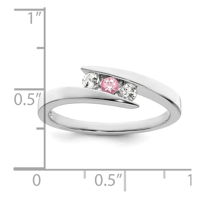 Rings Goldia Survivor Collection Sterling Silver Rhodiumplated White and Pink Swarovski Topaz Circle of Strength Ring