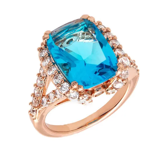 Rings JMS always Original Bertha Juliet Collection Womens 18k RG Plated Blue Statement Fashion Ring Rings JMS always Original Bertha Juliet Collection Womens 18k RG Plated Blue Statement Fashion Ring