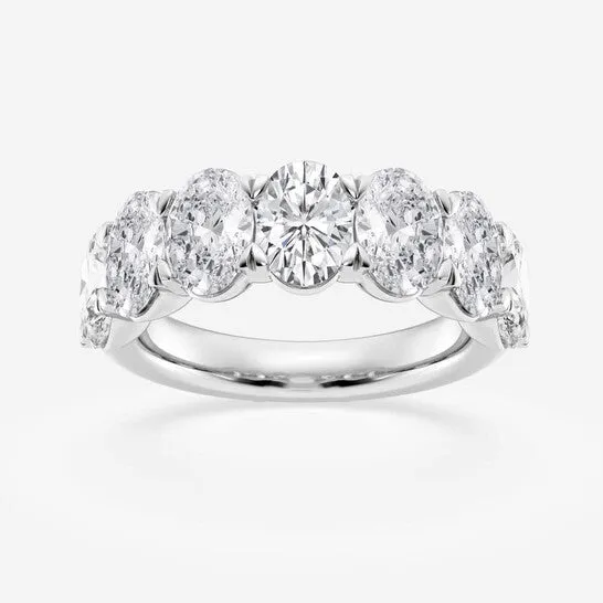 Rings JMS always Original Brilliant Diamond 14K White Gold 5 CTTW OvalCut LAB GROWN Diamond Seven Stone Anniversary Band FG SI1 Rings JMS always Original Brilliant Diamond 14K White Gold 5 CTTW OvalCut LAB GROWN Diamond Seven Stone Anniversary Band FG SI1
