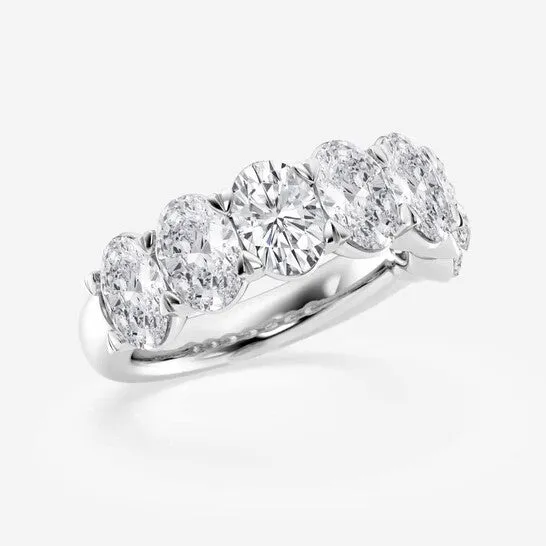 Rings JMS always Original Brilliant Diamond 14K White Gold 5 CTTW OvalCut LAB GROWN Diamond Seven Stone Anniversary Band FG SI1 Rings JMS always Original Brilliant Diamond 14K White Gold 5 CTTW OvalCut LAB GROWN Diamond Seven Stone Anniversary Band FG SI1