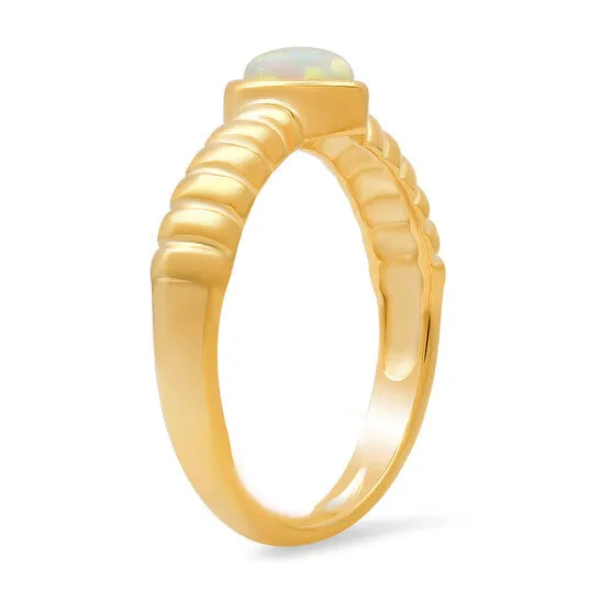 Rings JMS always Original Kylie Harper 14k Yellow Gold Over Silver Bezelset Heart Opal Ring Rings JMS always Original Kylie Harper 14k Yellow Gold Over Silver Bezelset Heart Opal Ring