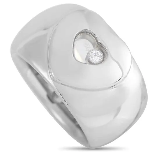 Rings JMS always Original PreOwned Chopard Happy Diamond 18K White Gold Diamond Heart Ring Rings JMS always Original PreOwned Chopard Happy Diamond 18K White Gold Diamond Heart Ring