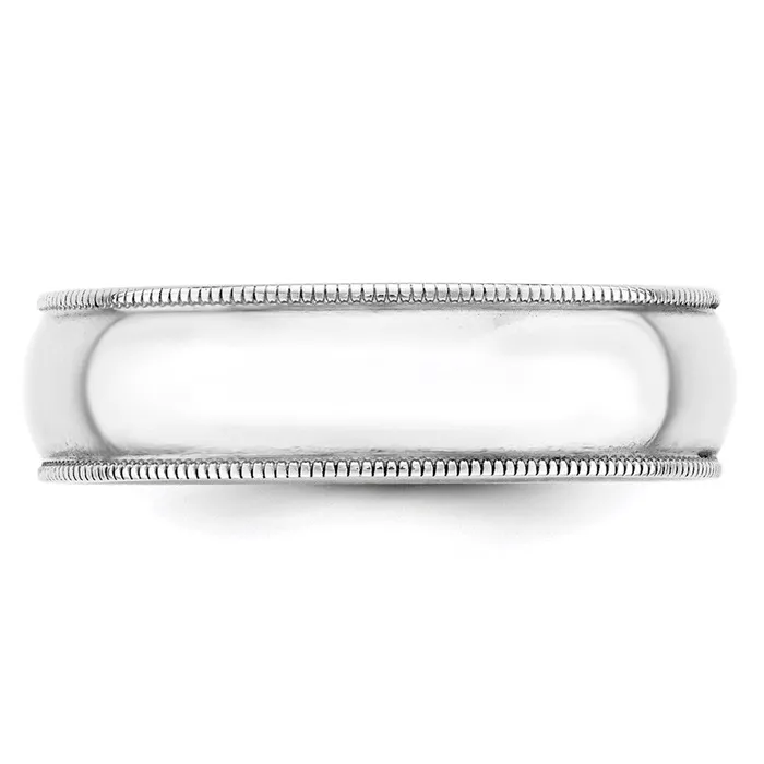 Rings Solid 10K White Gold 6mm Light Weight Milgrain Half Round MensWomens Wedding Band Ring Size 135 Goldia Rings Solid 10K White Gold 6mm Light Weight Milgrain Half Round MensWomens Wedding Band Ring Size 135 Goldia