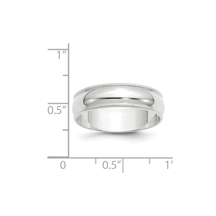 Rings Solid 10K White Gold 6mm Light Weight Milgrain Half Round MensWomens Wedding Band Ring Size 135 Goldia Rings Solid 10K White Gold 6mm Light Weight Milgrain Half Round MensWomens Wedding Band Ring Size 135 Goldia