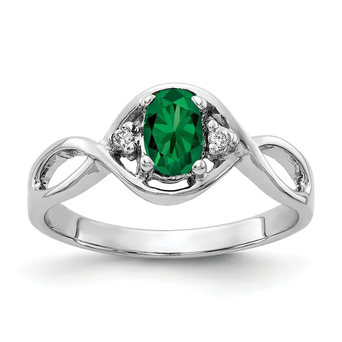 Rings Solid 14k White Gold 6x4mm Oval Mount St Helens AA Simulated CZ Ring Goldia Rings Solid 14k White Gold 6x4mm Oval Mount St Helens AA Simulated CZ Ring Goldia