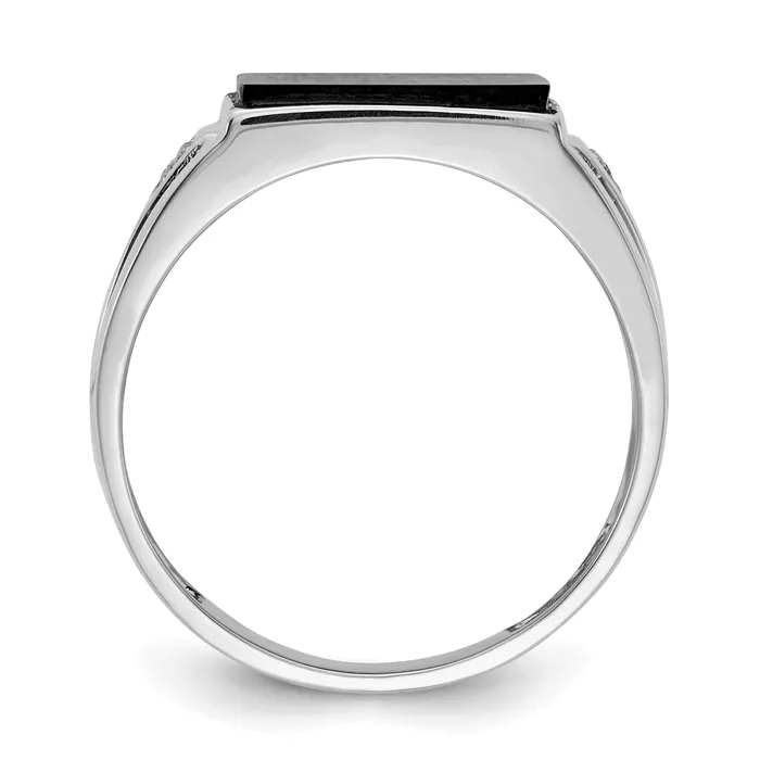 Rings Solid 14k White Gold AAA Simulated CZ mens Ring Goldia