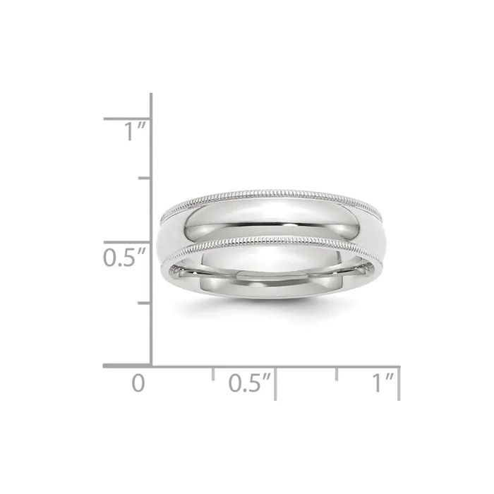 Rings Solid 18K White Gold 6mm Milgrain Comfort Fit MensWomens Wedding Band Ring Size 75 Goldia Rings Solid 18K White Gold 6mm Milgrain Comfort Fit MensWomens Wedding Band Ring Size 75 Goldia