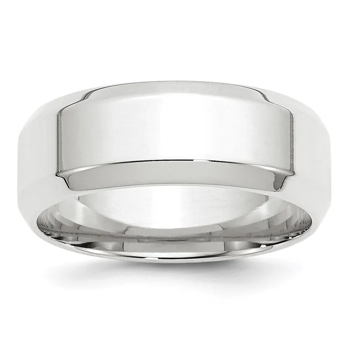Rings Solid 18K White Gold 8mm Bevel Edge Comfort Fit MensWomens Wedding Band Ring Size 12 Goldia Rings Solid 18K White Gold 8mm Bevel Edge Comfort Fit MensWomens Wedding Band Ring Size 12 Goldia