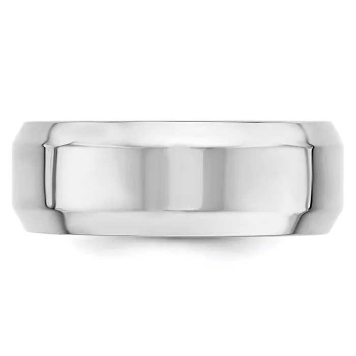 Rings Solid 18K White Gold 8mm Bevel Edge Comfort Fit MensWomens Wedding Band Ring Size 12 Goldia Rings Solid 18K White Gold 8mm Bevel Edge Comfort Fit MensWomens Wedding Band Ring Size 12 Goldia