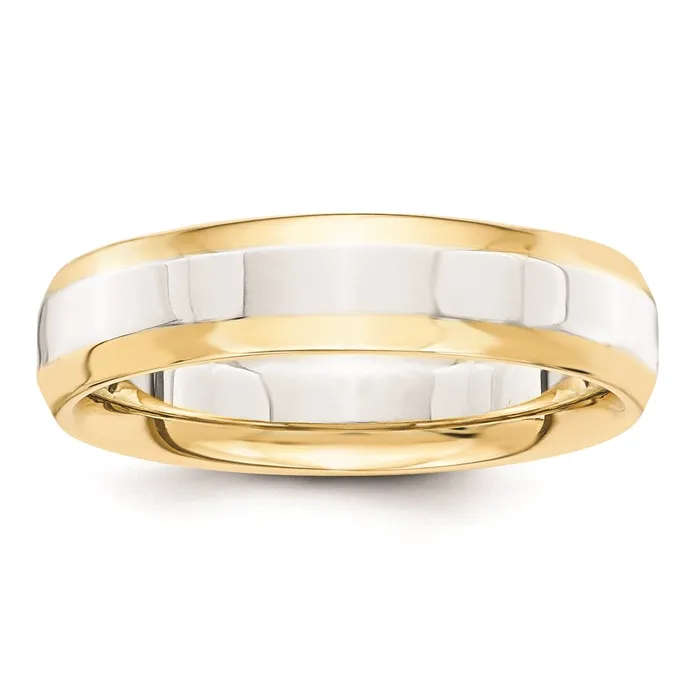 Rings Solid 18K Yellow Gold TwoTone 5mm Domed Size 12 Wedding MensWomens Wedding Band Ring Goldia Rings Solid 18K Yellow Gold TwoTone 5mm Domed Size 12 Wedding MensWomens Wedding Band Ring Goldia