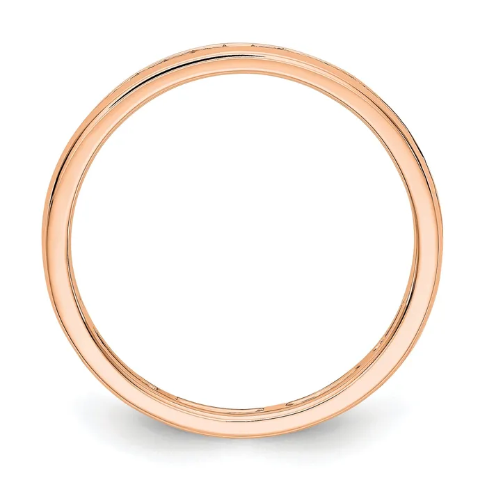Rings Solid Real 14k Rose Gold Polished 12ct Channel Set CZ Eternity Wedding Band Ring Goldia