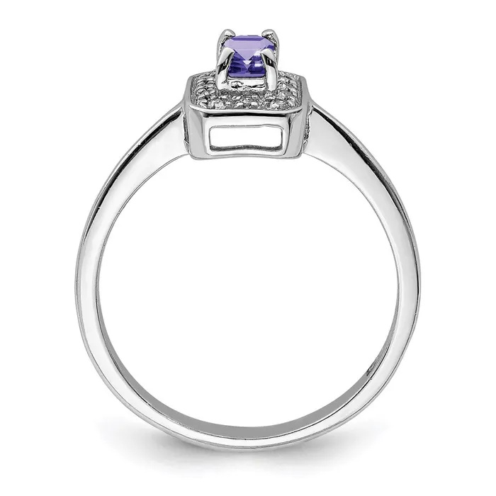 Rings Sterling Silver Rhodium Tanzanite u0026 Diamond Ring Goldia