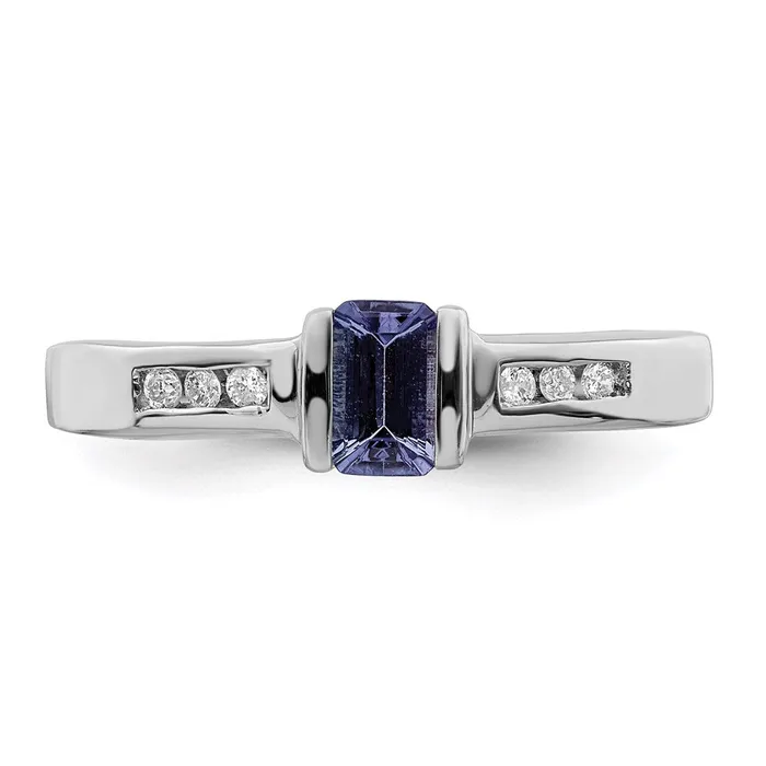 Rings Sterling Silver Rhodium Tanzanite u0026 Diamond Ring Goldia