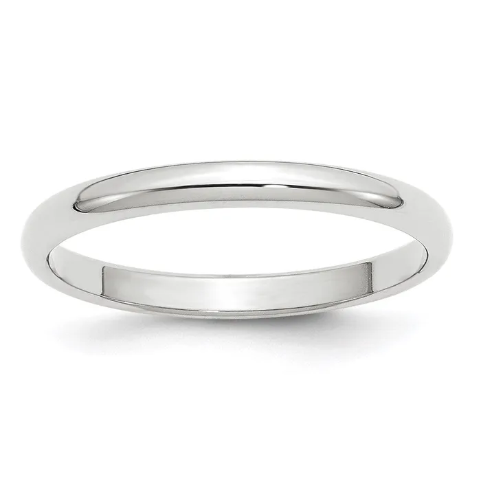 Solid 10K White Gold 25mm Half Round MensWomens Wedding Band Ring Size 7 Goldia Rings Solid 10K White Gold 25mm Half Round MensWomens Wedding Band Ring Size 7 Goldia Rings