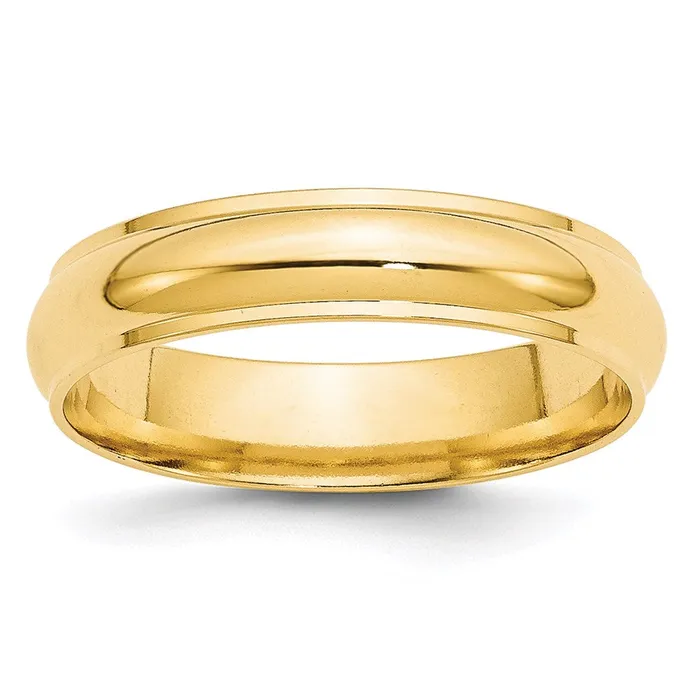 Solid 10K Yellow Gold 5mm Half Round with Edge MensWomens Wedding Band Ring Size 9 Goldia Rings Solid 10K Yellow Gold 5mm Half Round with Edge MensWomens Wedding Band Ring Size 9 Goldia Rings