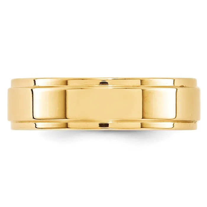 Solid 10K Yellow Gold 6mm Flat with Step Edge MensWomens Wedding Band Ring Size 55 Goldia Rings Solid 10K Yellow Gold 6mm Flat with Step Edge MensWomens Wedding Band Ring Size 55 Goldia Rings