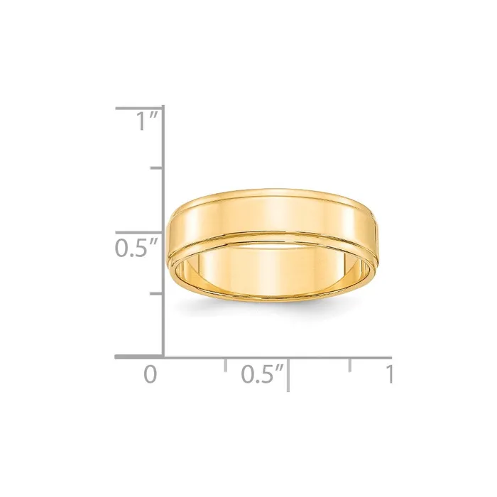 Solid 10K Yellow Gold 6mm Flat with Step Edge MensWomens Wedding Band Ring Size 55 Goldia Rings Solid 10K Yellow Gold 6mm Flat with Step Edge MensWomens Wedding Band Ring Size 55 Goldia Rings