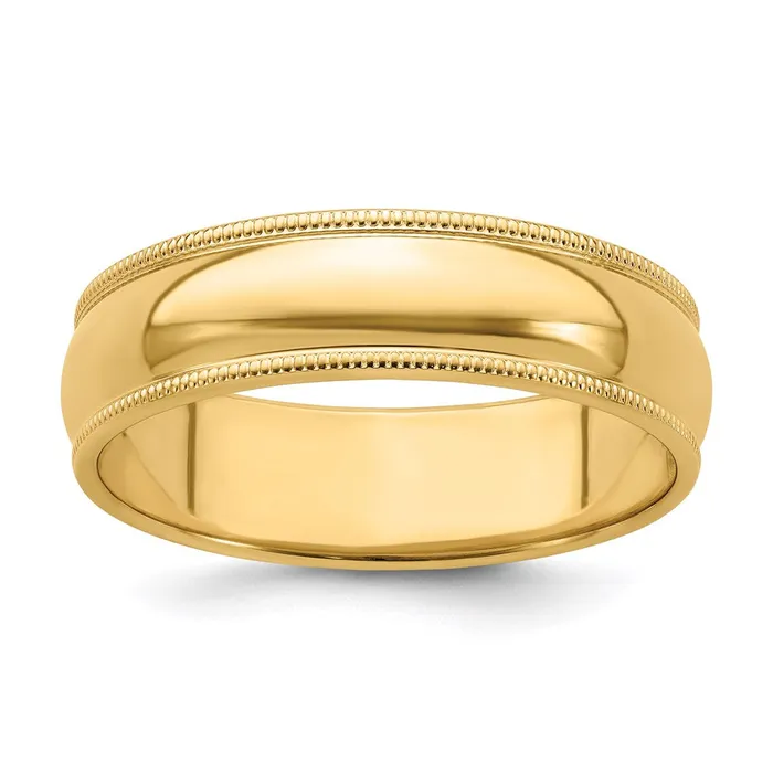 Solid 10K Yellow Gold 6mm Milgrain HalfRound Wedding MensWomens Wedding Band Ring Size 45 Goldia Rings Solid 10K Yellow Gold 6mm Milgrain HalfRound Wedding MensWomens Wedding Band Ring Size 45 Goldia Rings