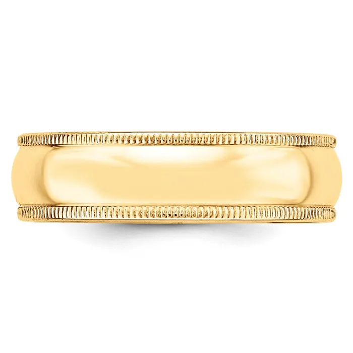 Solid 10K Yellow Gold 6mm Milgrain HalfRound Wedding MensWomens Wedding Band Ring Size 45 Goldia Rings Solid 10K Yellow Gold 6mm Milgrain HalfRound Wedding MensWomens Wedding Band Ring Size 45 Goldia Rings