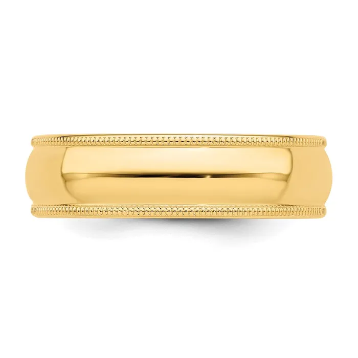 Solid 10K Yellow Gold 6mm Milgrain HalfRound Wedding MensWomens Wedding Band Ring Size 45 Goldia Rings Solid 10K Yellow Gold 6mm Milgrain HalfRound Wedding MensWomens Wedding Band Ring Size 45 Goldia Rings