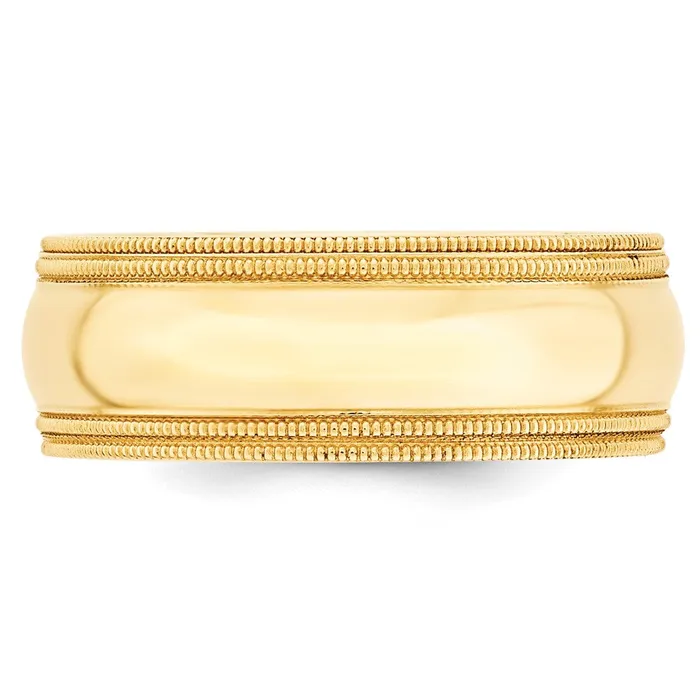 Solid 10K Yellow Gold 8mm Double Milgrain Comfort Fit MensWomens Wedding Band Ring Size 135 Goldia Rings Solid 10K Yellow Gold 8mm Double Milgrain Comfort Fit MensWomens Wedding Band Ring Size 135 Goldia Rings