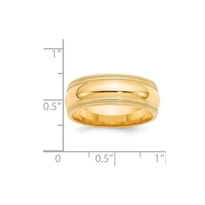 Solid 10K Yellow Gold 8mm Double Milgrain Comfort Fit MensWomens Wedding Band Ring Size 135 Goldia Rings Solid 10K Yellow Gold 8mm Double Milgrain Comfort Fit MensWomens Wedding Band Ring Size 135 Goldia Rings