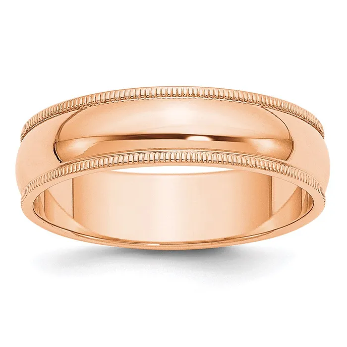 Solid 10K Yellow Gold Rose Gold 6mm Milgrain HalfRound Wedding MensWomens Wedding Band Ring Size 4 Goldia Rings Solid 10K Yellow Gold Rose Gold 6mm Milgrain HalfRound Wedding MensWomens Wedding Band Ring Size 4 Goldia Rings