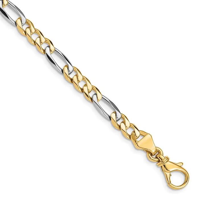 Solid 14K Twotone Gold 22 inch 58mm Hand Polished Fancy Link with Fancy Lobster Clasp Chain Necklace MDS Necklaces Solid 14K Twotone Gold 22 inch 58mm Hand Polished Fancy Link with Fancy Lobster Clasp Chain Necklace MDS Necklaces