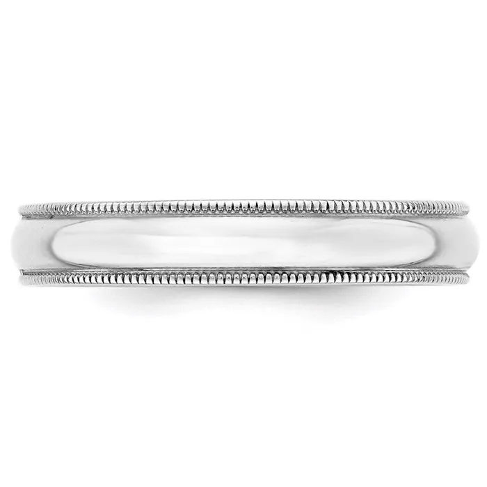 Solid 14K White Gold 4mm Light Weight Milgrain Half Round MensWomens Wedding Band Ring Size 55 Goldia Rings Solid 14K White Gold 4mm Light Weight Milgrain Half Round MensWomens Wedding Band Ring Size 55 Goldia Rings