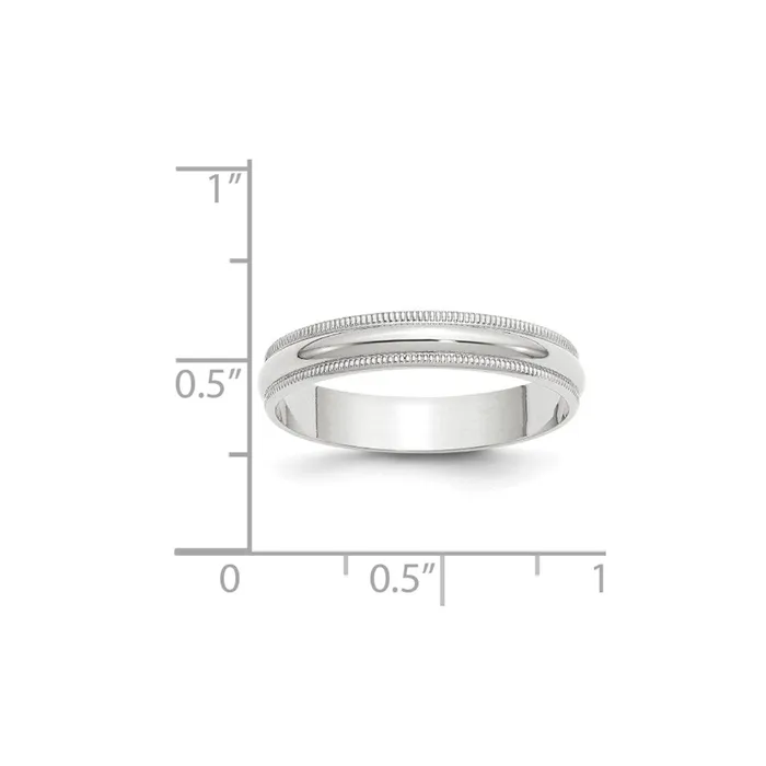 Solid 14K White Gold 4mm Light Weight Milgrain Half Round MensWomens Wedding Band Ring Size 55 Goldia Rings Solid 14K White Gold 4mm Light Weight Milgrain Half Round MensWomens Wedding Band Ring Size 55 Goldia Rings