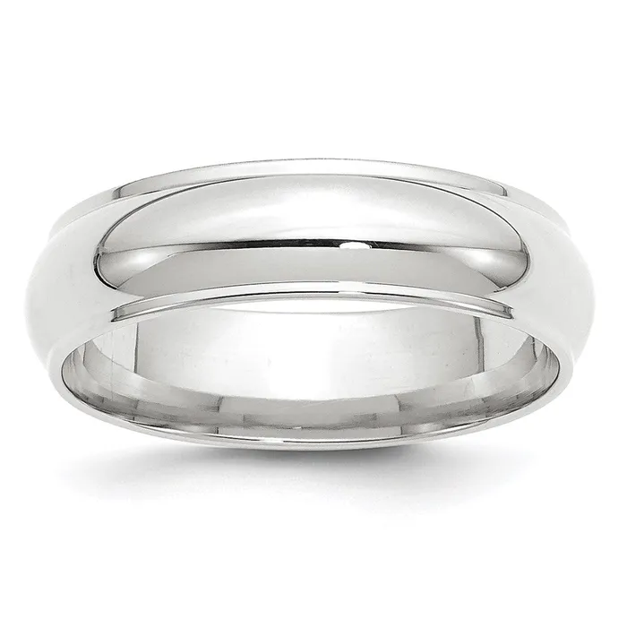 Solid 14K White Gold 6mm Half Round with Edge MensWomens Wedding Band Ring Size 115 Goldia Rings Solid 14K White Gold 6mm Half Round with Edge MensWomens Wedding Band Ring Size 115 Goldia Rings