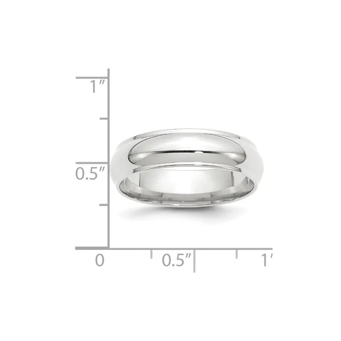 Solid 14K White Gold 6mm Half Round with Edge MensWomens Wedding Band Ring Size 115 Goldia Rings Solid 14K White Gold 6mm Half Round with Edge MensWomens Wedding Band Ring Size 115 Goldia Rings