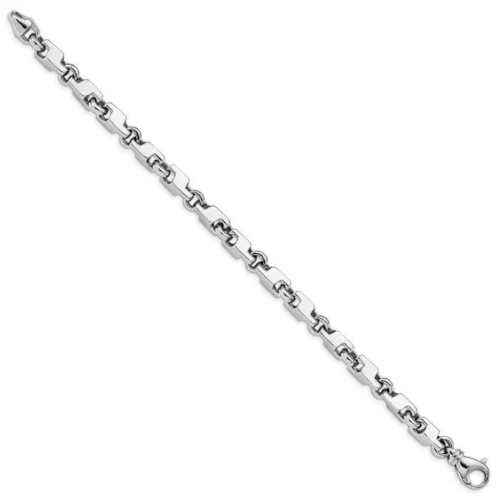 Solid 14K White Gold 85 inch 66mm Hand Polished Fancy Link with Fancy Lobster Clasp Bracelet MDS Bracelets Solid 14K White Gold 85 inch 66mm Hand Polished Fancy Link with Fancy Lobster Clasp Bracelet MDS Bracelets
