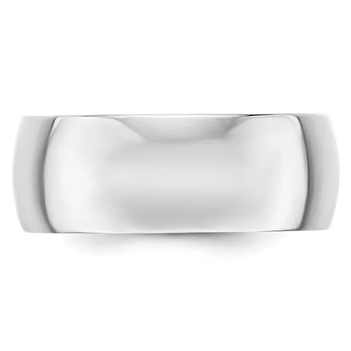 Solid 14K White Gold 8mm Light Weight Half Round MensWomens Wedding Band Ring Size 10 Goldia Rings Solid 14K White Gold 8mm Light Weight Half Round MensWomens Wedding Band Ring Size 10 Goldia Rings