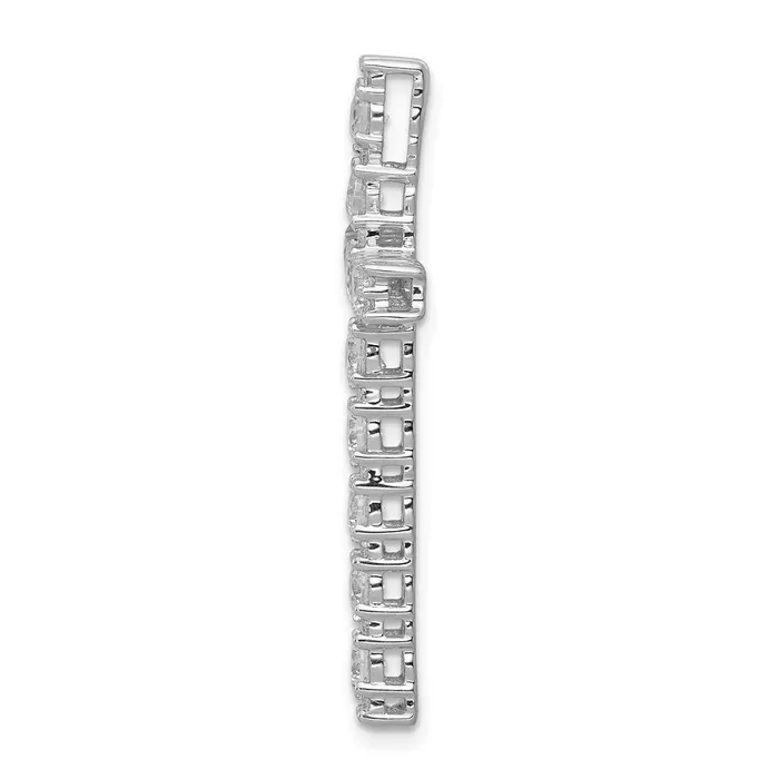 Solid 14k White Gold Simulated CZ Latin Cross Pendant Goldia Necklaces Solid 14k White Gold Simulated CZ Latin Cross Pendant Goldia Necklaces
