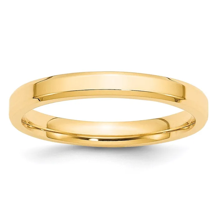 Solid 14K Yellow Gold 3mm Bevel Edge Comfort Fit MensWomens Wedding Band Ring Size 65 Goldia Rings Solid 14K Yellow Gold 3mm Bevel Edge Comfort Fit MensWomens Wedding Band Ring Size 65 Goldia Rings