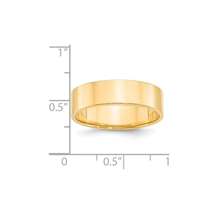 Solid 14K Yellow Gold 6mm Light Weight Flat MensWomens Wedding Band Ring Size 115 Goldia Rings Solid 14K Yellow Gold 6mm Light Weight Flat MensWomens Wedding Band Ring Size 115 Goldia Rings