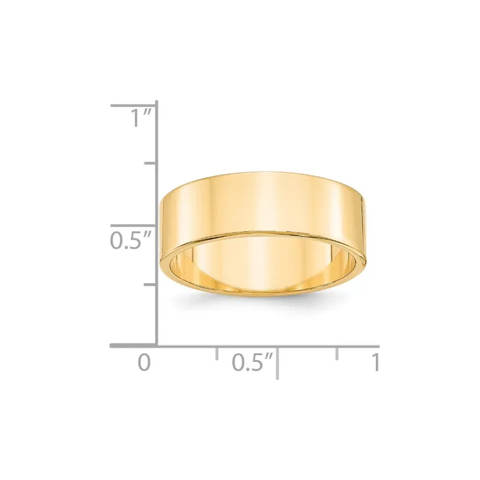 Solid 14K Yellow Gold 7mm Light Weight Flat MensWomens Wedding Band Ring Size 13 Goldia Rings Solid 14K Yellow Gold 7mm Light Weight Flat MensWomens Wedding Band Ring Size 13 Goldia Rings