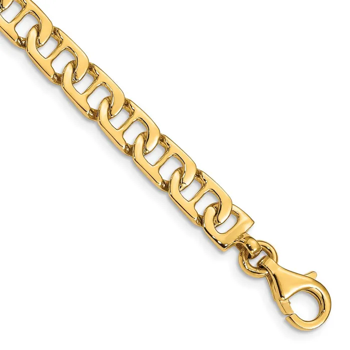 Solid 14K Yellow Gold 8 inch 65mm Hand Polished Fancy Anchor Link with Fancy Lobster Clasp Bracelet MDS Bracelets Solid 14K Yellow Gold 8 inch 65mm Hand Polished Fancy Anchor Link with Fancy Lobster Clasp Bracelet MDS Bracelets
