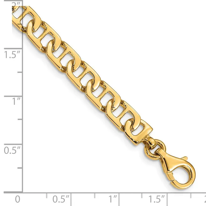 Solid 14K Yellow Gold 8 inch 65mm Hand Polished Fancy Anchor Link with Fancy Lobster Clasp Bracelet MDS Bracelets Solid 14K Yellow Gold 8 inch 65mm Hand Polished Fancy Anchor Link with Fancy Lobster Clasp Bracelet MDS Bracelets